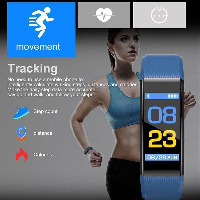 BEST Fitness Smartwatch Tracks Your Running & Walking Distance, Heart Rate, Calories, Blood Pressure & More... Choose From 5 COLORS + Get FREE Delivery Too!