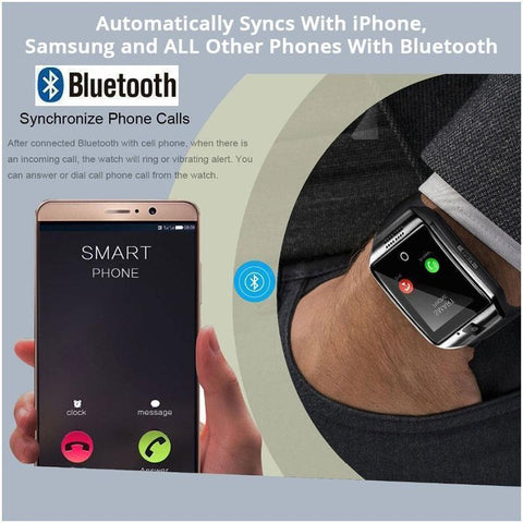 Image of Amazing Full Function Bluetooth Smart Watch With Call Answer, Fitness Apps, Camera + SD Card Port & More!