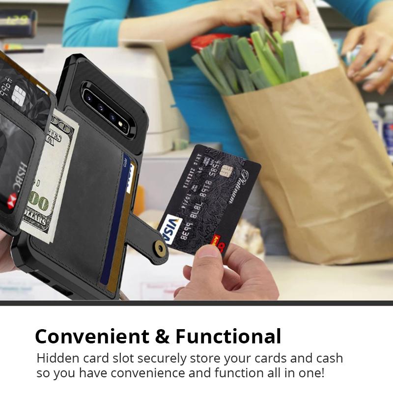 NEW: The Samsung Premium Ultra Armor & Wallet Phone Case All-in-One!  Conveniently Carry Your Cards, ID & Cash Without A Bulky Purse Or Wallet + π You Get FREE SHIPPING Too!