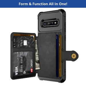 NEW: The Samsung Premium Ultra Armor & Wallet Phone Case All-in-One!  Conveniently Carry Your Cards, ID & Cash Without A Bulky Purse Or Wallet + π You Get FREE SHIPPING Too!