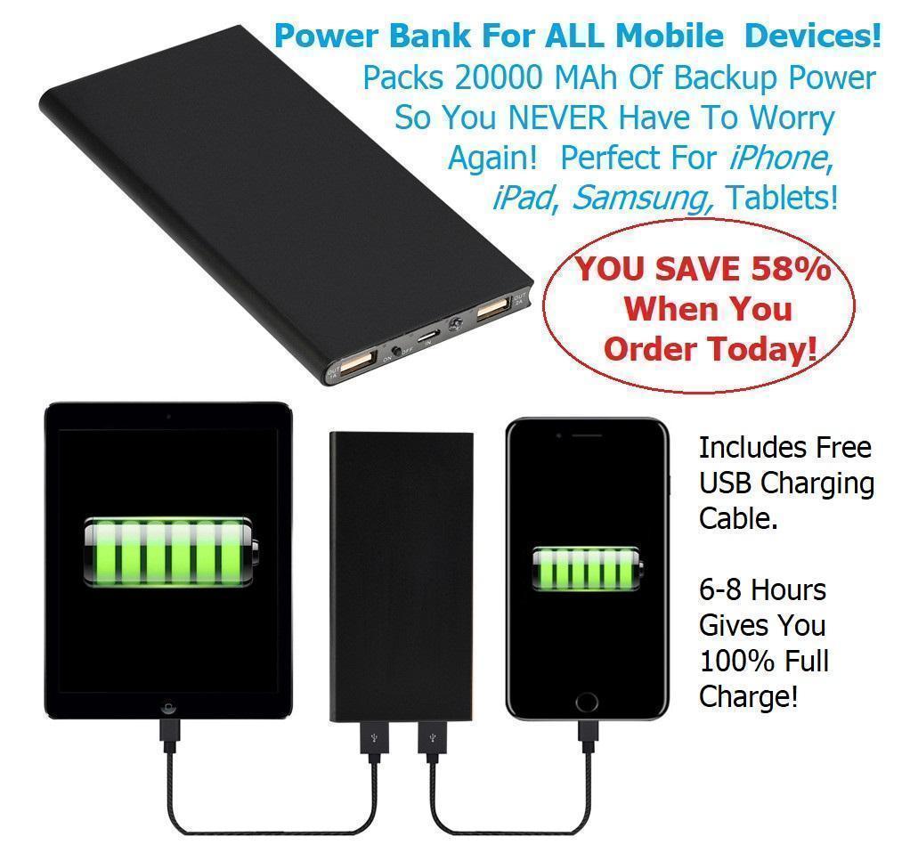 POWER WHEN YOU NEED IT!  CHOOSE FROM SOLAR or POWER BANK Backup!