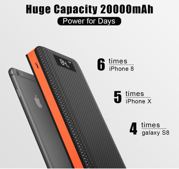 ⚡ Packed With Hours Of Back-up Power For You!  Our NEWEST Top Rated 3 USB Port External Power Bank Powers ALL Your Mobile Devices + Built In LED Flashlight + 🚛 You Get FREE Shipping Too!
