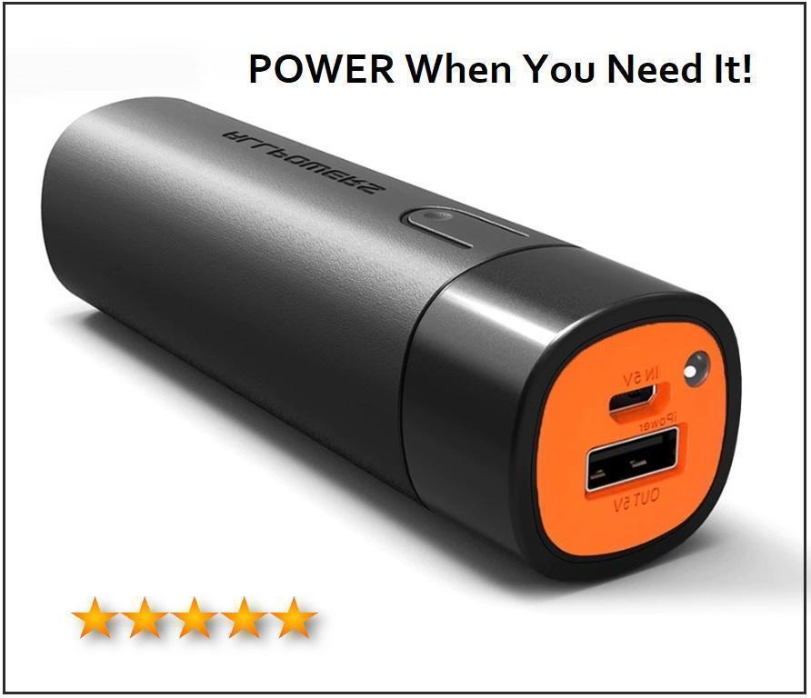 Compact 5000 mAh Power Bank Portable External Battery Pack For ALL Mobile Devices Is Easy To Carry & Store So It's Ready When You Need It!