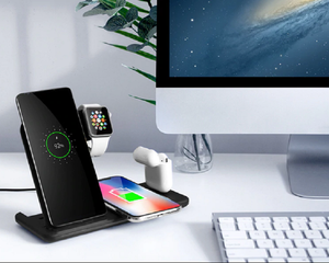 4-in-1 Foldable Charging Dock Station With Qi Fast Wireless Charger For iPhone 8, X, XR, 11 And Apple Watch + Airpods! You Get FREE Shipping Too!