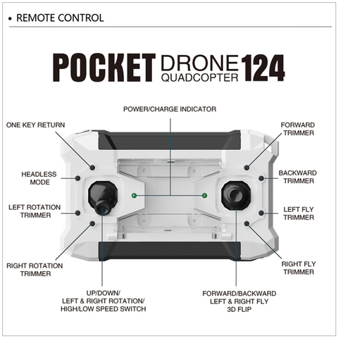 Image of AK124 Micro Pocket Drone Quadcopter Is Compact And Fun!  Fits In Your Backpack, Pocket, Purse.  Long Run Time On One Charge.  🚛 You Get FREE Shipping Too!