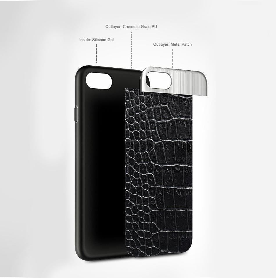 LUXURY METAL + LEATHER CASE FOR YOUR iPHONE