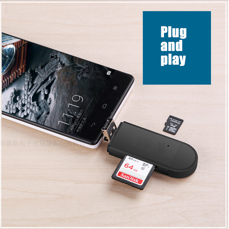 The Ultimate Data Transfer HUB For Android Phones To PC or MAC With SD & SDHC Memory Card Reader!