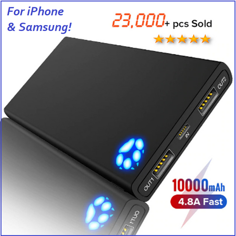 Image of Excellent 10000mAh Power Bank With 2 USB Ports For iPhone & Samsung Gives You BIG Power When You Need It + You Get FREE Shipping Too!