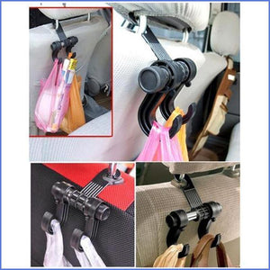 Easy & Convenient Car Seat Double Hanger For Bags, Clothes and More