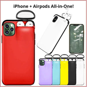 NEW! For iPhone 11, 11 Pro, 11 Pro Max, X, XS, XS Max, XR With Built-in AirPods Pocket Holder Protects Your Phone & AirPods! Easy & Convenient 🚚 And You Get FREE SHIPPING Too!