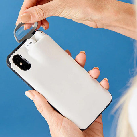 Image of NEW! For iPhone 11, 11 Pro, 11 Pro Max, X, XS, XS Max, XR With Built-in AirPods Pocket Holder Protects Your Phone & AirPods! Easy & Convenient 🚚 And You Get FREE SHIPPING Too!