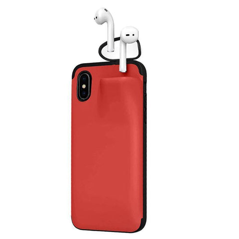 Image of NEW! For iPhone 11, 11 Pro, 11 Pro Max, X, XS, XS Max, XR With Built-in AirPods Pocket Holder Protects Your Phone & AirPods! Easy & Convenient 🚚 And You Get FREE SHIPPING Too!