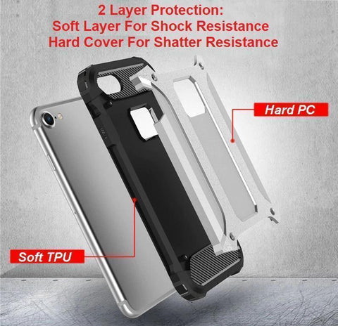 Image of Shockproof Double Layer Armor Case For The Toughest Conditions For iPhone X, 8, 7, 6, and 6, 7, 8 PLUS