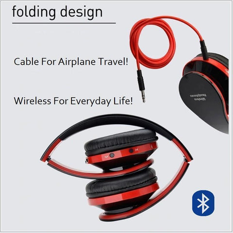 Image of Noise Cancelling Bluetooth Wireless Headphones with Mic! Comfortable, Perfect For Music, Phone, Online Chat & Gaming... Foldable! Superb Sound Quality!