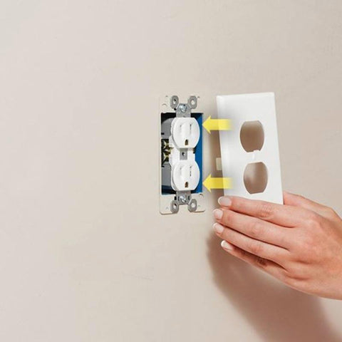 Image of New LED Lighted Socket Plate For Safer Hallways & Bathrooms At Night