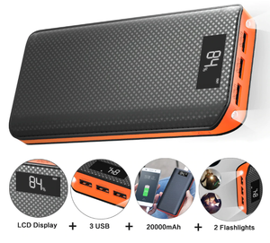 ⚡ Packed With Hours Of Back-up Power For You!  Our NEWEST Top Rated 3 USB Port External Power Bank Powers ALL Your Mobile Devices + Built In LED Flashlight + 🚛 You Get FREE Shipping Too!