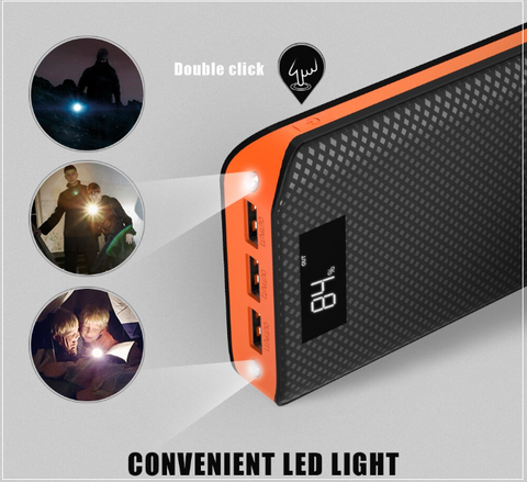 Image of ⚡ Packed With Hours Of Back-up Power For You!  Our NEWEST Top Rated 3 USB Port External Power Bank Powers ALL Your Mobile Devices + Built In LED Flashlight + 🚛 You Get FREE Shipping Too!