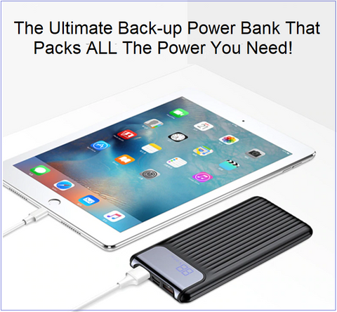 Image of Newest Technology Power Bank With DUAL USB Ports + Special iPhone AND Samsung/Android Ports For Rapid Charging Anywhere!