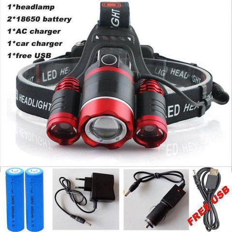 Image of 15000 LUMEN Super Powerful 3 X LED Head Light Gear