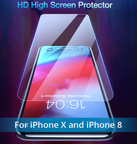 Image of NEW Fingerprint Proof Tempered Glass Screen Protector For iPHONE 8, X, XS, and MAX.  Best Quality and You SAVE 67% Get Yours Now!