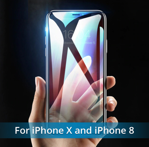 Image of Add the NEW Fingerprint Proof Tempered Glass Screen Protector For iPHONE 8, X, XS, and MAX.  Best Quality and You SAVE 67% when you ADD To CART Now!