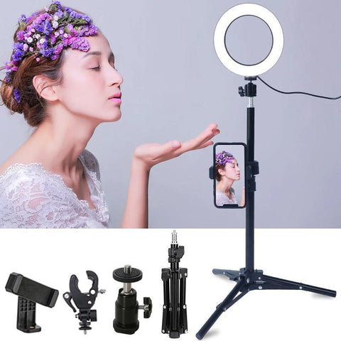 Image of Produce the ULTIMATE Photography and Live Stream Videos with this Portable 6" Selfie LED Light and Tripod Stand ++ You Get FREE Shipping Too!  🚛
