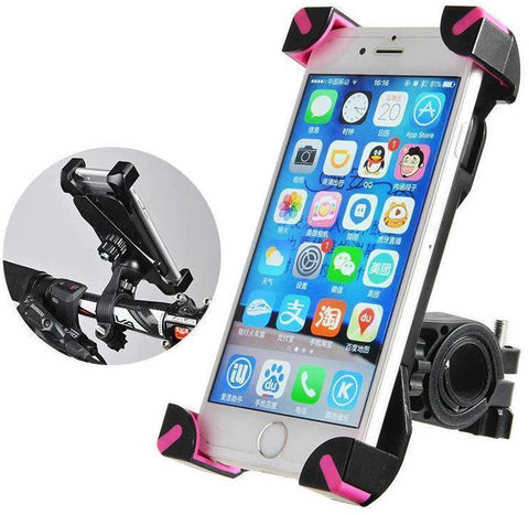 Image of Pro Cellphone Mount For Mountain & Road Bikes, Universal FITS ALL 3.5" to 7" phones, iPhone X, 8, 7, 6 Samsung 9, 8, 7, 6, Galaxy