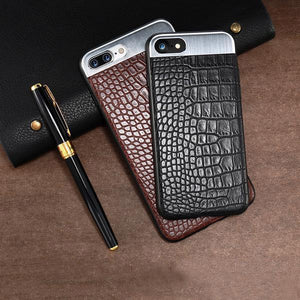 LUXURY METAL + LEATHER CASE FOR YOUR iPHONE