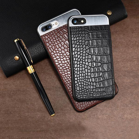 Image of LUXURY METAL + LEATHER CASE FOR YOUR iPHONE