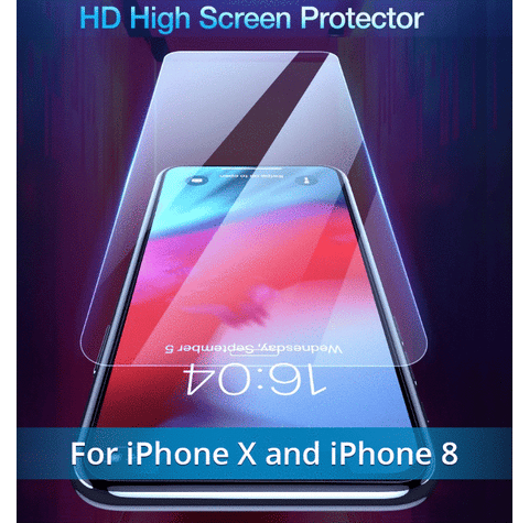 Image of NEW Fingerprint Proof Tempered Glass Screen Protector For iPHONE 8, X, XS, and MAX.  Best Quality and You SAVE 67% Get Yours Now!