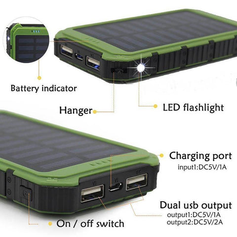 Image of DUAL Bank Solar Powerbank For Charging Phones & Devices Fast So You Always Have The Power You Need!