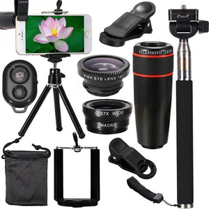 Upgrade Now & Get This Pro Deluxe Lens Kit Including HD ZOOM 360, PLUS a FishEye Lens, PLUS a WIDE Angle Lens + You Get A TRIPOD & BLUETOOTH Remote For The Ultimate In Smartphone Pics & Vids!  Click ADD To CART Now To Get FREE Shipping Too!